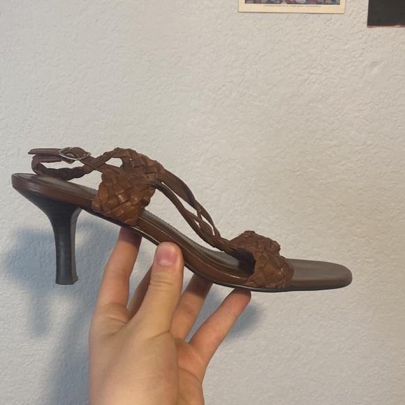 Karen Scott Size 8.5 Brown Woven Heels - Picture 5 of 5